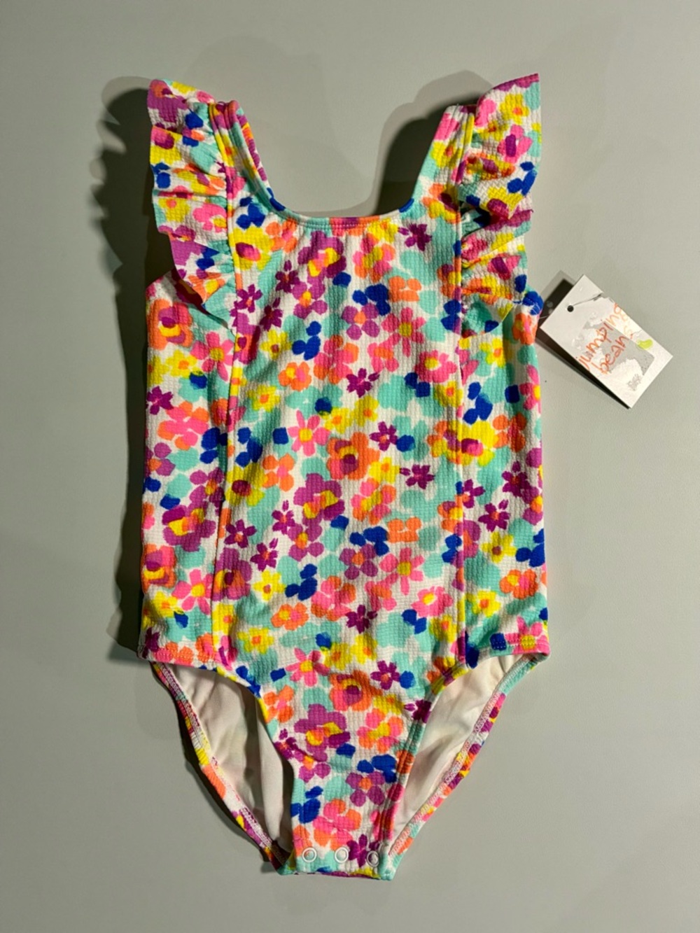 Girls Jumping Beans One-Piece Floral Swimsuit